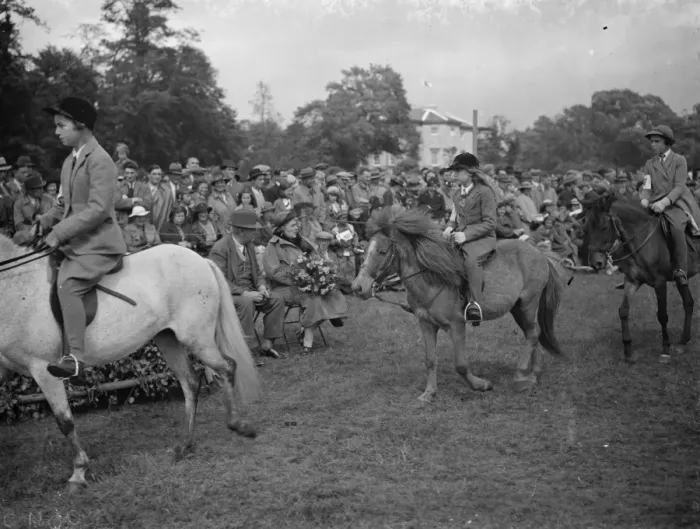 Framed Print : The Eltham and Bromley gymkhama. Young riders competition, riding round the ring Framed Print : The Eltham and Bromley gymkhama. Young riders competition, riding round the ring