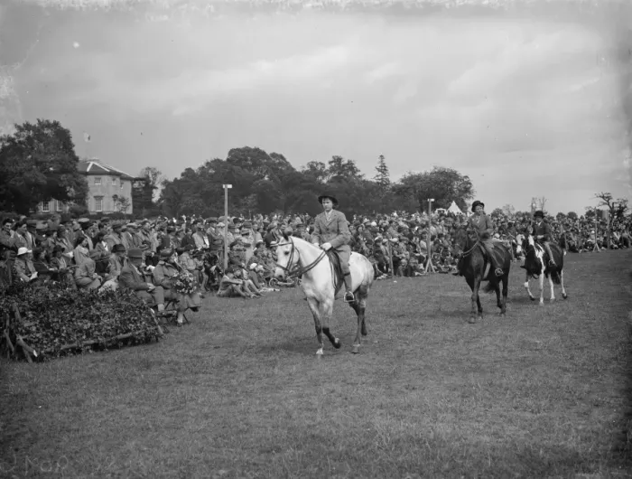 Framed Print : The Eltham and Bromley gymkhama. Young riders competition, riding round the ring Framed Print : The Eltham and Bromley gymkhama. Young riders competition, riding round the ring