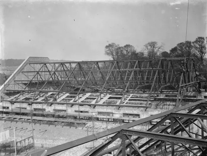 Framed Print : At Eltham the new swimming baths in course of construction. 1938 Framed Print : At Eltham the new swimming baths in course of construction. 1938