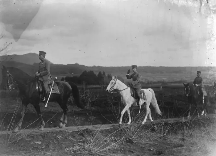 Framed Print : Emperor of Japan at Army manoeuvres at Miye prefecture, Tokyo. 9 December 1929 Framed Print : Emperor of Japan at Army manoeuvres at Miye prefecture, Tokyo. 9 December 1929