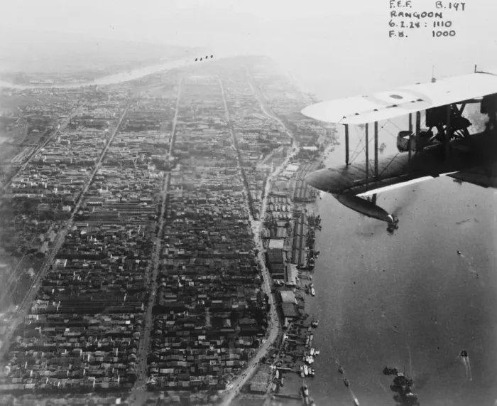 Framed Print : The Empire from the air. Four RAF flying boats tour. Rangoon. 24 July 1928 Framed Print : The Empire from the air. Four RAF flying boats tour. Rangoon. 24 July 1928