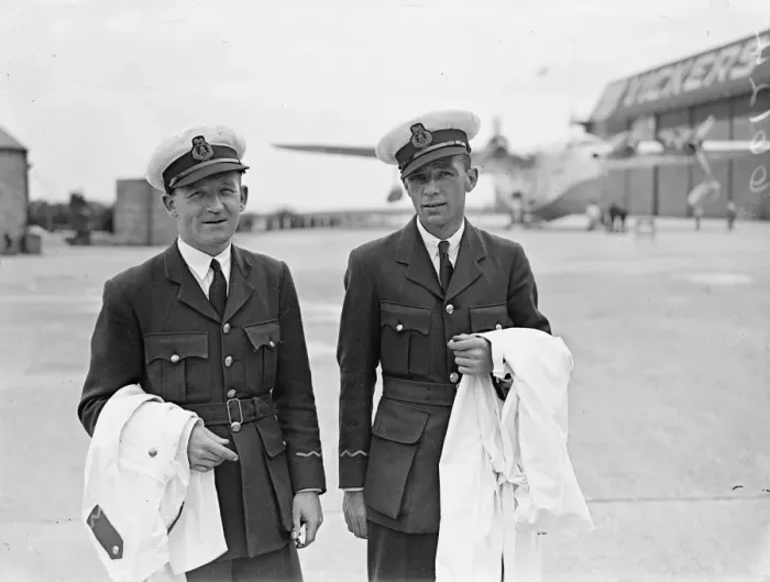 Framed Print : The Empire flying-boat Caledonia is being prepared at Southampton for her first