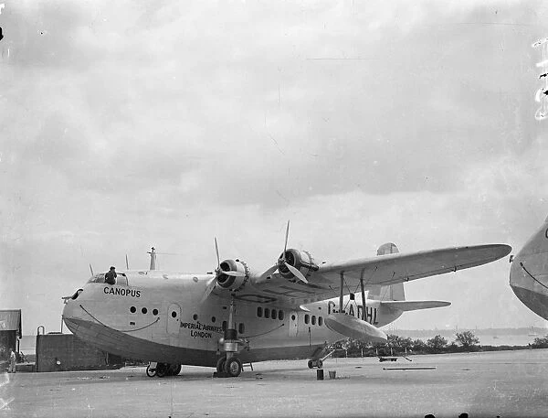 Empire flying boat pre-pared for inauguration of new air route to South Africa