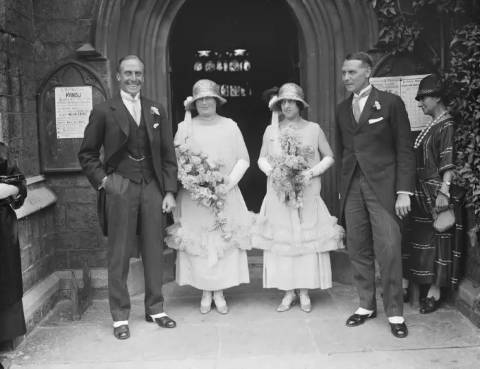 Framed Print : Englands cricket Captain attends wedding of his only sister. Left to right Framed Print : Englands cricket Captain attends wedding of his only sister. Left to right