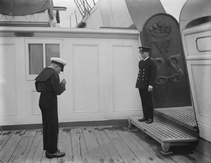 Framed Print : Englands youngest sailor on his ship The youngest sailor cadet in the British Isles Framed Print : Englands youngest sailor on his ship The youngest sailor cadet in the British Isles