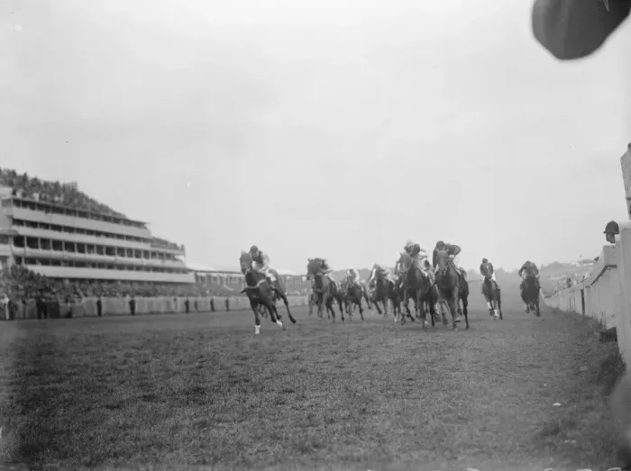 Framed Print : Epsom races. Little Mischief and Munia ( ridden by A Whalley and T Weston Framed Print : Epsom races. Little Mischief and Munia ( ridden by A Whalley and T Weston
