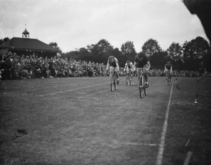 Framed Print : Erith Hospital sports. The ladies bike race. 1938 Framed Print : Erith Hospital sports. The ladies bike race. 1938