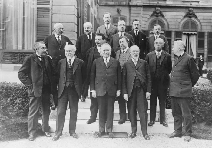 Framed Print : Five Ex Premiers in M Poincares cabinet of all talents. M Poincare photographed Framed Print : Five Ex Premiers in M Poincares cabinet of all talents. M Poincare photographed