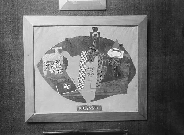 Exhibition of Cubist picture by Pablo Picasso at the Leicester Galleries Still Life Harlequin 12