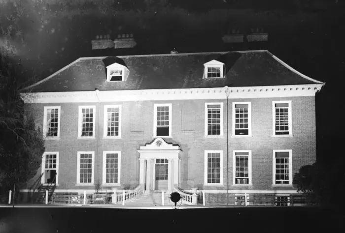Framed Print : The exterior of Eltham Golf Club floodlit. 1935 Framed Print : The exterior of Eltham Golf Club floodlit. 1935