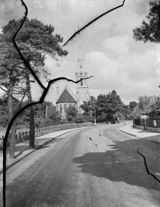 Framed Print : An exterior view of St John the Evangelist church in Bexley, London. 1939 Framed Print : An exterior view of St John the Evangelist church in Bexley, London. 1939