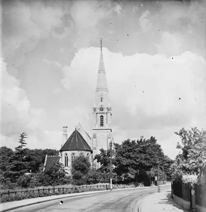 Framed Print : An exterior view of St John the Evangelist church in Bexley, London. 1939
