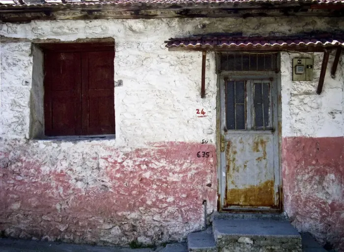 Framed Print : Facade of dilapidated old house in Turkish village credit: Marie-Louise Avery / Framed Print : Facade of dilapidated old house in Turkish village credit: Marie-Louise Avery /