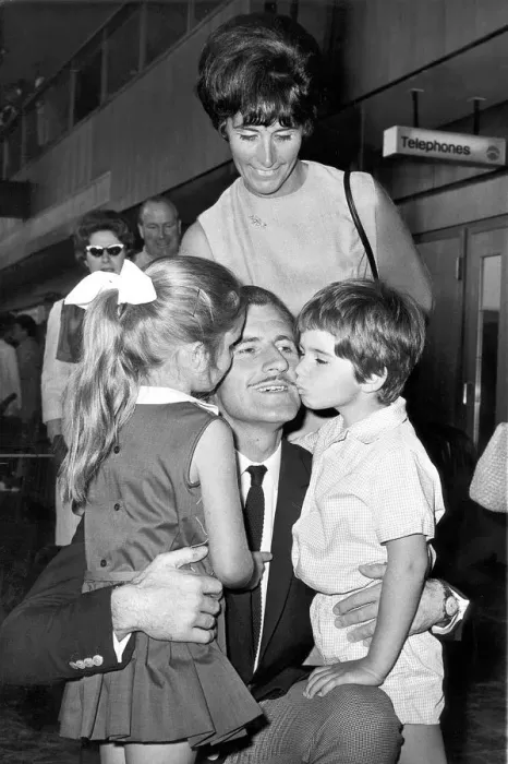 Framed Print : FAMILY WELCOME FOR GRAHAM HILL. Graham Hill, who was officially Framed Print : FAMILY WELCOME FOR GRAHAM HILL. Graham Hill, who was officially