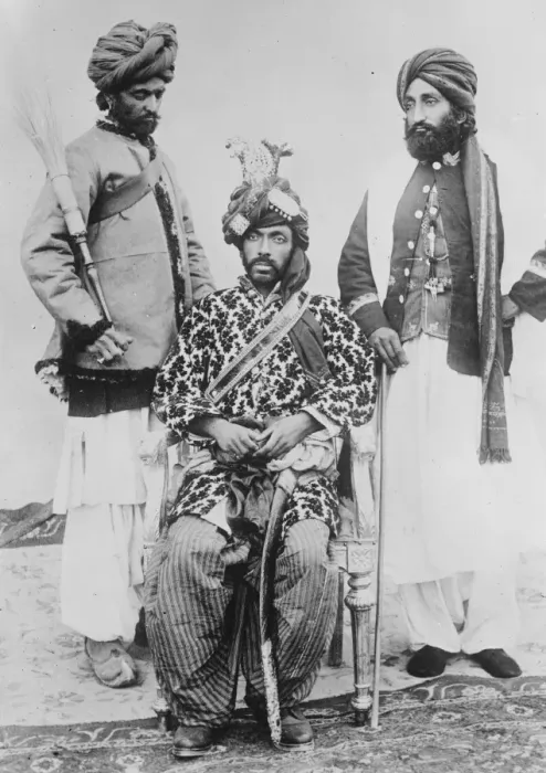 Framed Print : From far Baluchistan. The Khan of Khelat with his advisor and body servant, whose