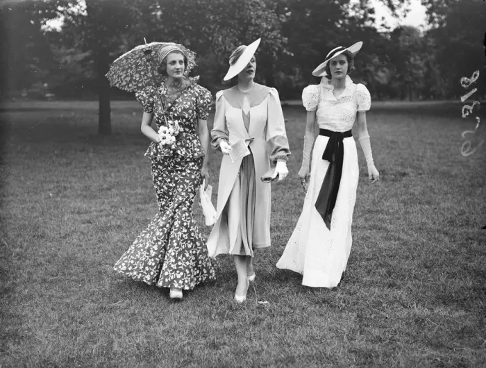 Framed Print : Fashions for Ascot. Three of the exquisite addresses which will be seen on the course when Ascot Framed Print : Fashions for Ascot. Three of the exquisite addresses which will be seen on the course when Ascot