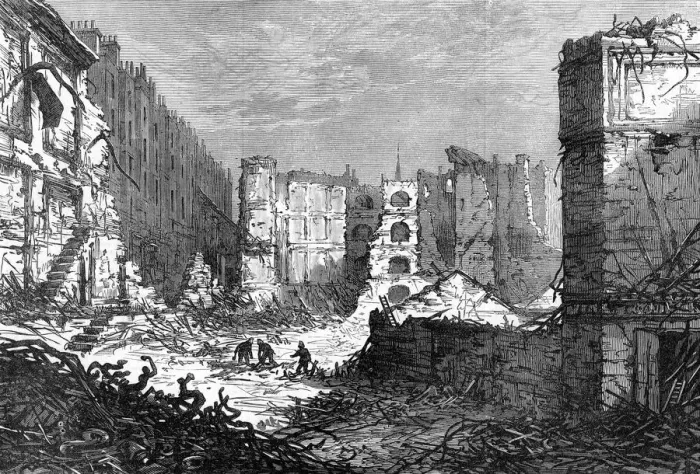 Framed Print : February 1874 The burning of the Pantechnicon building in Montcomb Street, Belgravia