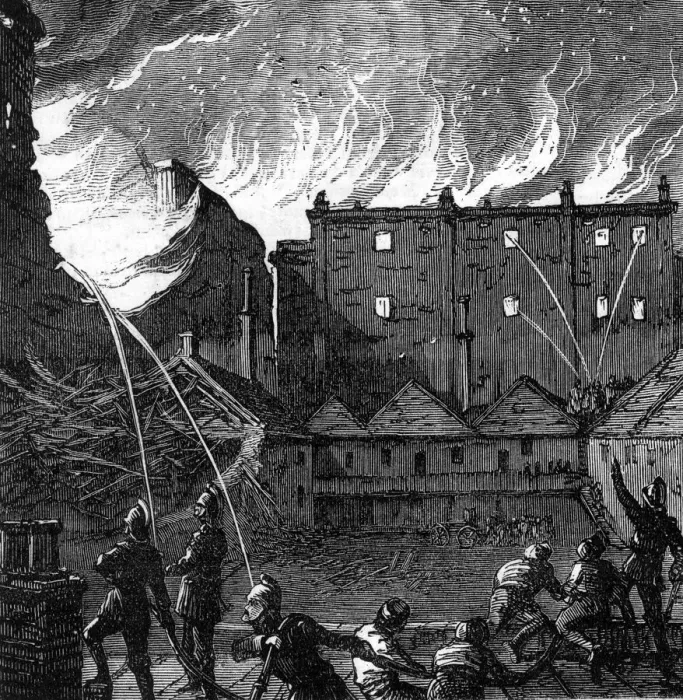 Framed Print : February 1874 The burning of the Pantechnicon building in Montcomb Street, Belgravia