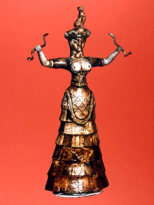 Framed Print : Figurine of the so-called snake-goddess found by Evans in the royal apartments Framed Print : Figurine of the so-called snake-goddess found by Evans in the royal apartments