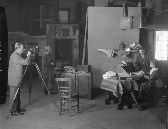 Framed Print : Filming Ibsens Pillars of Society. The cast includes Ellen Terry. 1920 Framed Print : Filming Ibsens Pillars of Society. The cast includes Ellen Terry. 1920