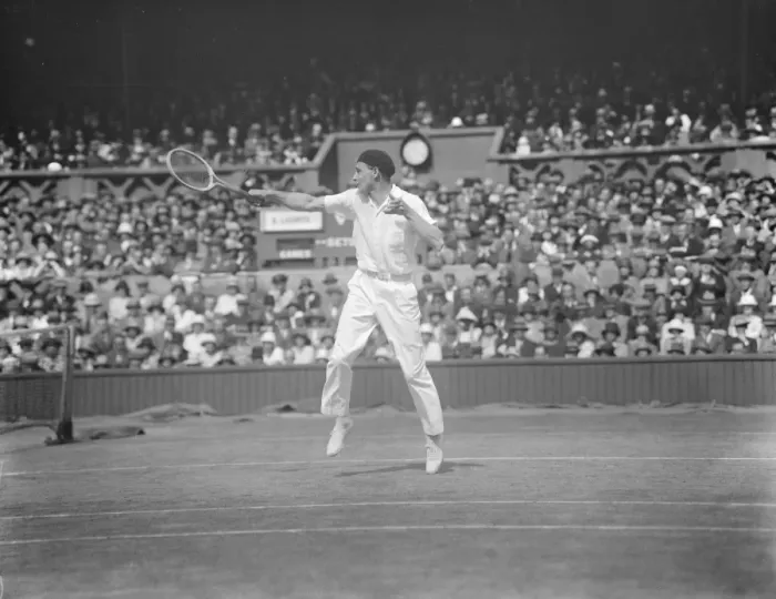 Framed Print : Final of the mens lawn tennis championships. Borotra defeated Lacoste in Framed Print : Final of the mens lawn tennis championships. Borotra defeated Lacoste in