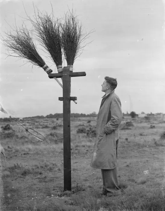 Framed Print : Fire brooms on Dartford Heath, Kent. 1939 Framed Print : Fire brooms on Dartford Heath, Kent. 1939
