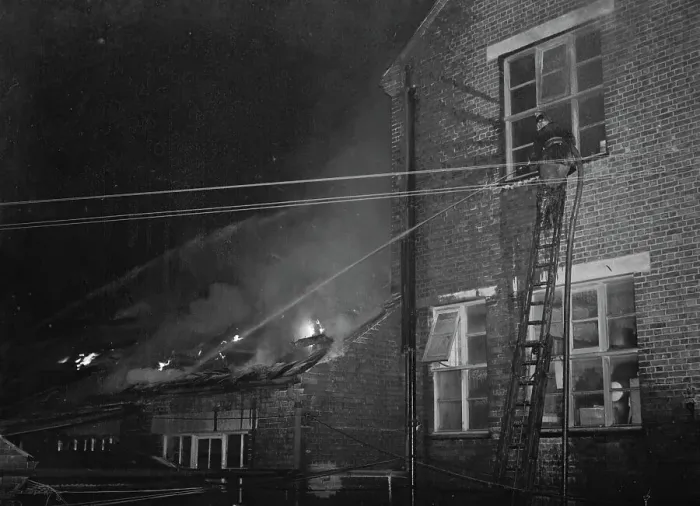 Framed Print : Fire, Victoria Wharf, Dartford. 1937 Framed Print : Fire, Victoria Wharf, Dartford. 1937