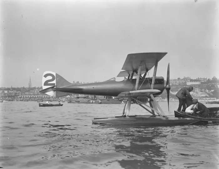 Framed Print : First International Seaplane Race at Bournemouth M Cassle ( France ) in Nieuport