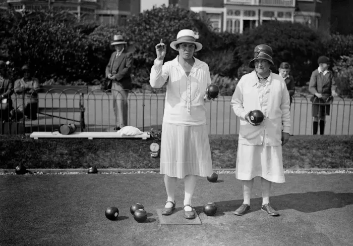 Framed Print : The first Open Bowls Tournament for women. Eastbourne, East Sussex, England Framed Print : The first Open Bowls Tournament for women. Eastbourne, East Sussex, England
