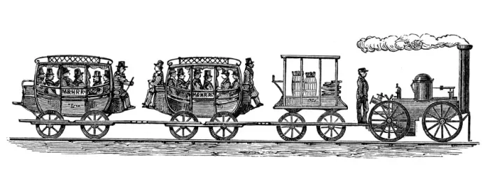 Framed Print : The first steam railroad train in America ?TopFoto Framed Print : The first steam railroad train in America ?TopFoto