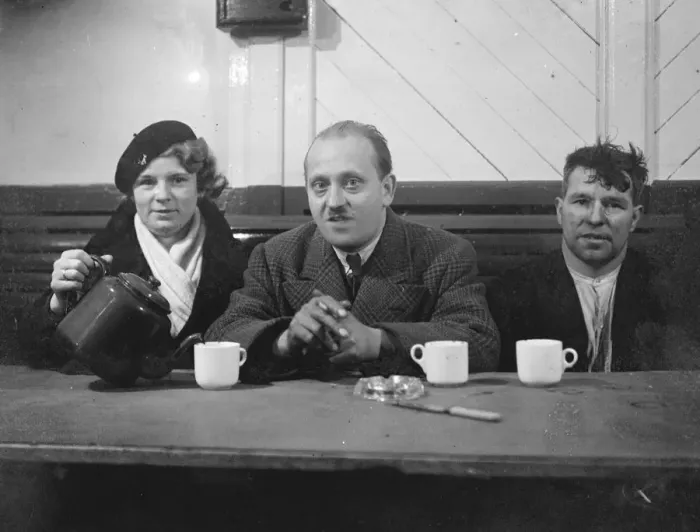 Framed Print : Three fisherman from Kent brought ashore by lifeboat. 22 October 1934 Framed Print : Three fisherman from Kent brought ashore by lifeboat. 22 October 1934
