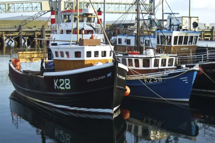 Framed Print : Fishing boats in harbour, Stromness, Orkney, UK credit: Marie-Louise Avery / thePictureKitchen Framed Print : Fishing boats in harbour, Stromness, Orkney, UK credit: Marie-Louise Avery / thePictureKitchen