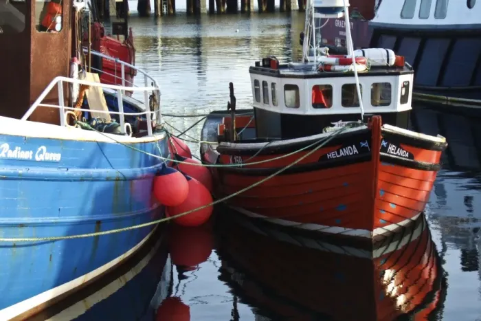 Framed Print : Fishing boats in harbour, Stromness, Orkney, UK credit: Marie-Louise Avery / thePictureKitchen Framed Print : Fishing boats in harbour, Stromness, Orkney, UK credit: Marie-Louise Avery / thePictureKitchen