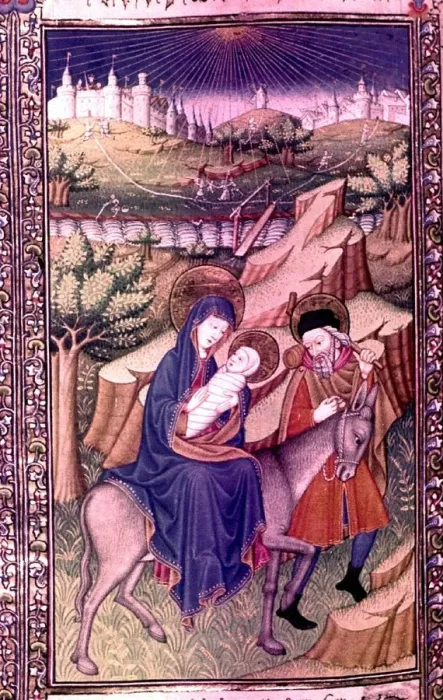 Framed Print : The flight into Egypt. Book of Hours believed to have belonged to Henry VIII. France, Normandy c Framed Print : The flight into Egypt. Book of Hours believed to have belonged to Henry VIII. France, Normandy c