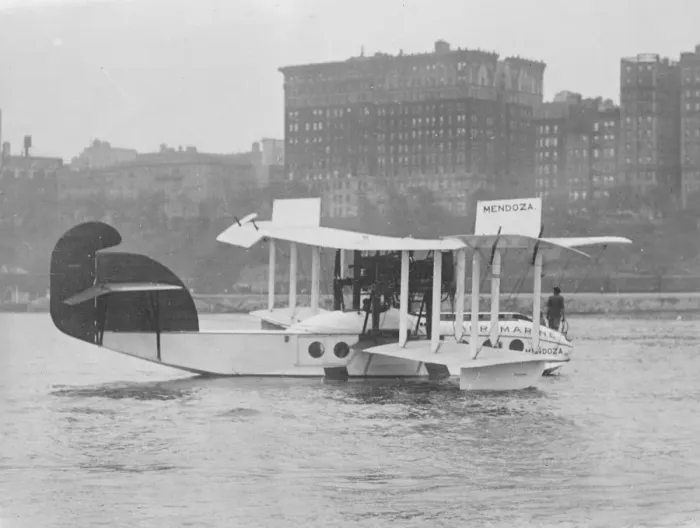 Framed Print : Flying Boat Carries 27 People The enclosed flying boat Mendoza which has just Framed Print : Flying Boat Carries 27 People The enclosed flying boat Mendoza which has just