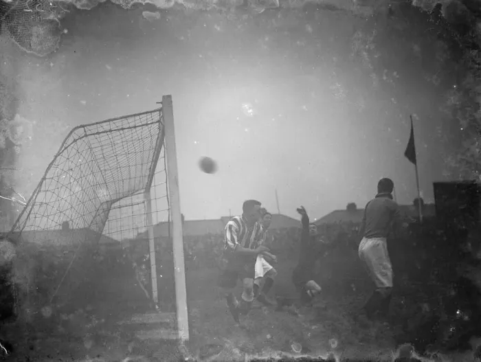 Framed Print : Football match; Dartford versus Gainsborough. Action in the goalmouth Framed Print : Football match; Dartford versus Gainsborough. Action in the goalmouth