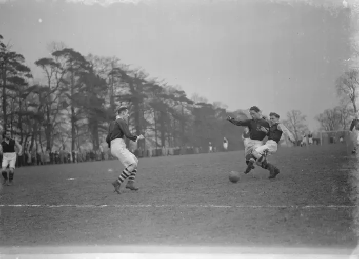 Framed Print : Football match in the Kent Junior Cup, Brent School O B versus White Horse Framed Print : Football match in the Kent Junior Cup, Brent School O B versus White Horse
