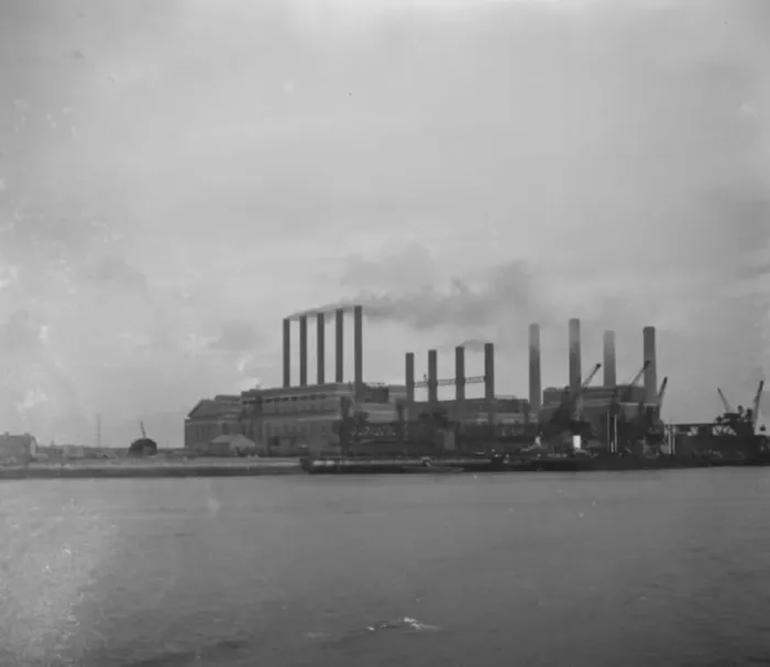 Framed Print : Ford works viewed from the river Thames Framed Print : Ford works viewed from the river Thames
