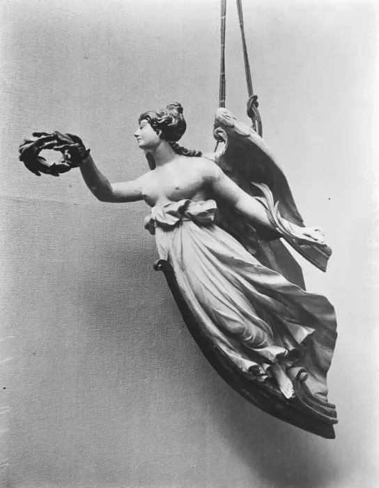 Framed Print : Forthcoming sale of Nelson Relics at Sothbeys The model of the figurehead on HMS Framed Print : Forthcoming sale of Nelson Relics at Sothbeys The model of the figurehead on HMS