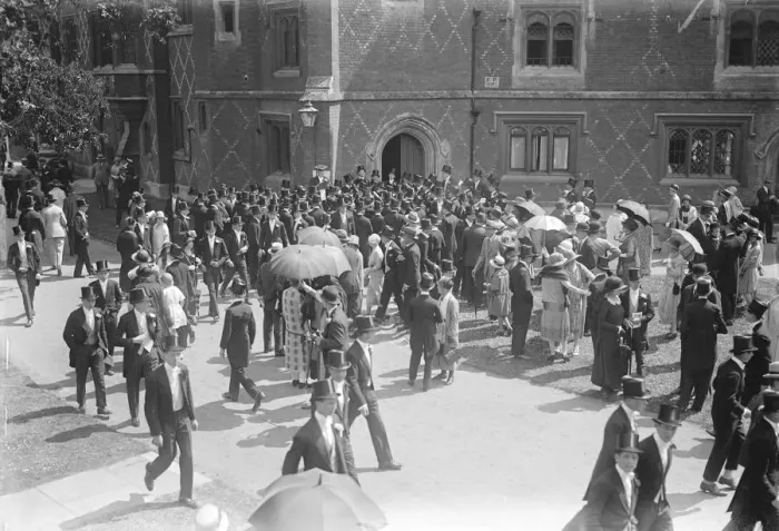 Framed Print : Fouth of June celebrations at Eton Calling absence in Westons yard 4 June 1925 Framed Print : Fouth of June celebrations at Eton Calling absence in Westons yard 4 June 1925