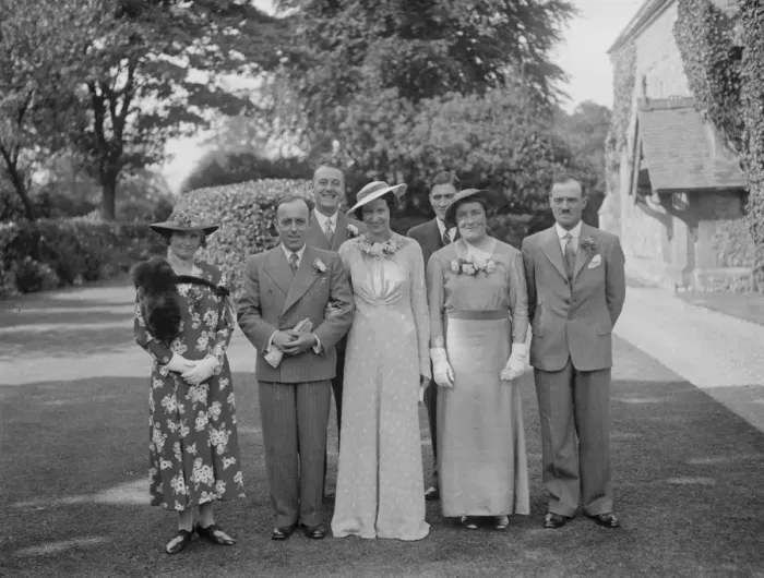 Framed Print : Fowden and Paige wedding. The parent group. 4 September 1937 Framed Print : Fowden and Paige wedding. The parent group. 4 September 1937