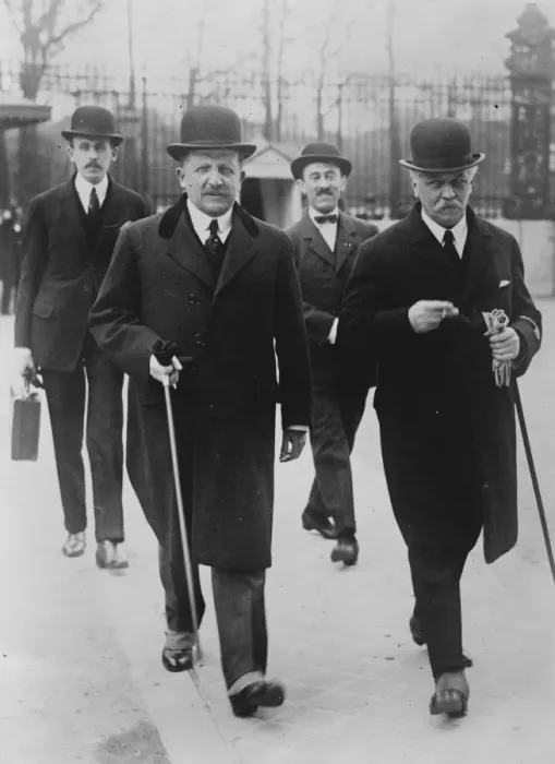Framed Print : Franco Belgian Conference in Paris M Theunis ( left ) the Belgian Prime Minister Framed Print : Franco Belgian Conference in Paris M Theunis ( left ) the Belgian Prime Minister
