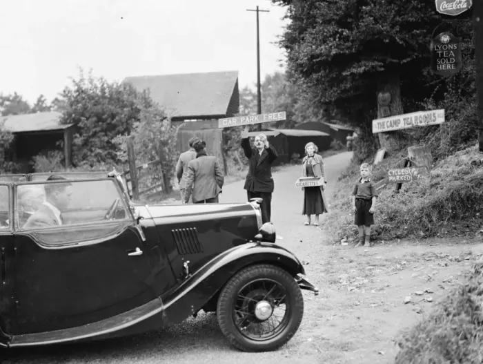 Framed Print : Free carpark in Farningham. 1937 Framed Print : Free carpark in Farningham. 1937