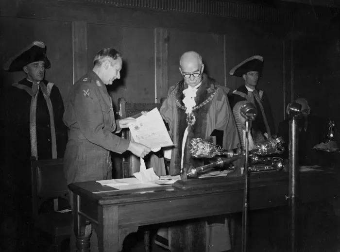 Framed Print : Freedom of Hastings conferred on field Marshal. Viscount Montgomery of Alamein today Framed Print : Freedom of Hastings conferred on field Marshal. Viscount Montgomery of Alamein today
