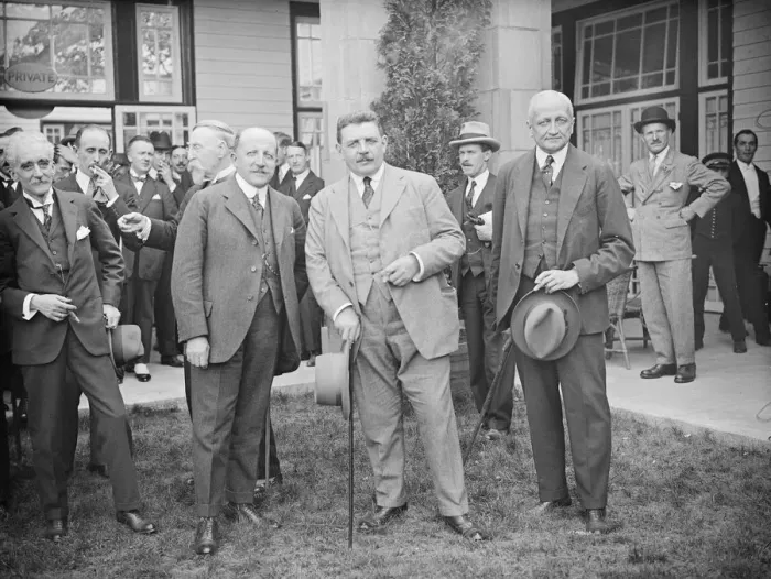 Framed Print : French and Belgian Premiers at Wembley. M Herriot and M Theunis, the French Framed Print : French and Belgian Premiers at Wembley. M Herriot and M Theunis, the French