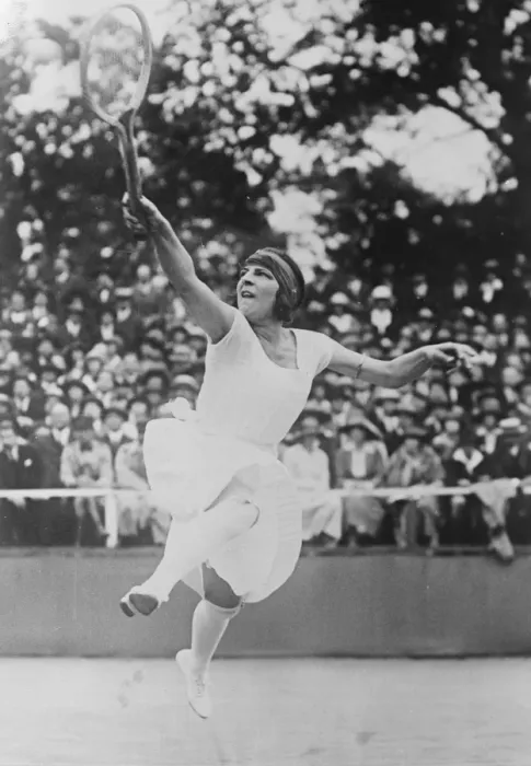 Framed Print : French HarCourt Championships A striking study of Mlle Lenglen playing in the Singles
