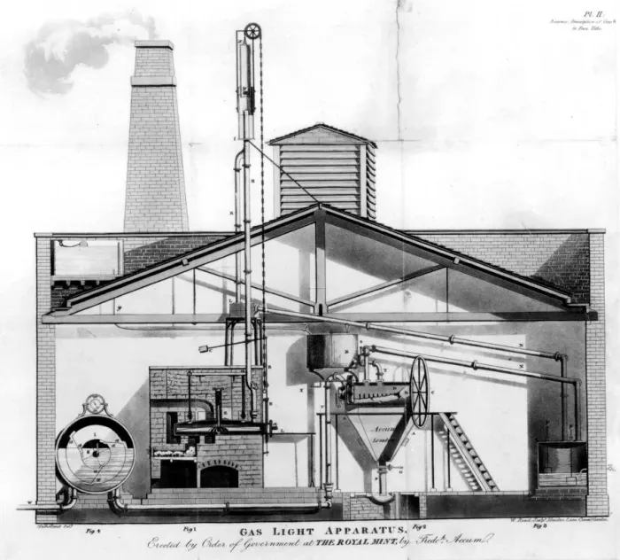 Framed Print : Gas Light Apparatus Royal Mint Gasworks 1817 Framed Print : Gas Light Apparatus Royal Mint Gasworks 1817