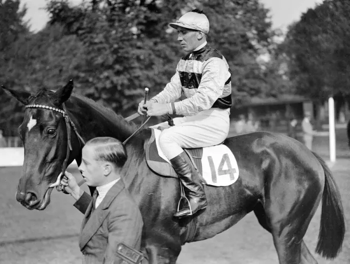 Framed Print : Gatwick Racecourse, Sussex, England. Jockey, T H Carey. 5 October 1933 Framed Print : Gatwick Racecourse, Sussex, England. Jockey, T H Carey. 5 October 1933