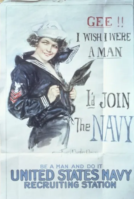 Framed Print : Gee!! I Wish I Were a Man, I d Join the Navy, United States N; avy Recruitment Poster by Christy