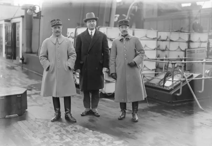 Framed Print : General Colin Commandant of the St Cyr and M Lion Datte, French Consul ( Centre ) Framed Print : General Colin Commandant of the St Cyr and M Lion Datte, French Consul ( Centre )